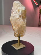Golden Hematoid Quartz Stone on Stand - Raw Natural Mineral Display