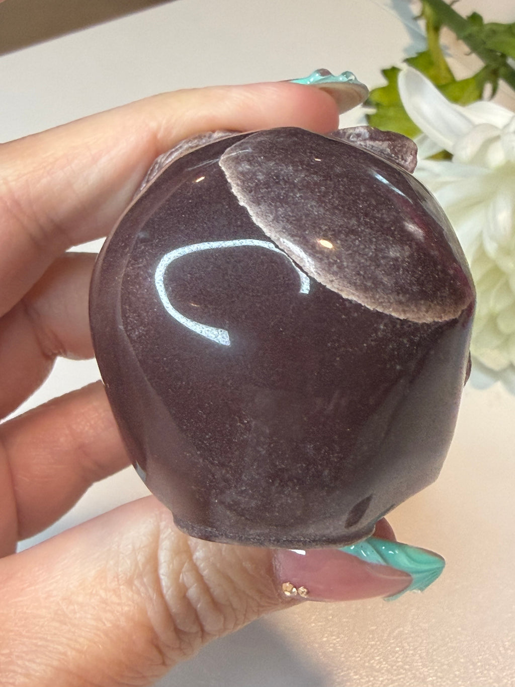 Purple Aventurine Snake Skull Carving! Unique piece!