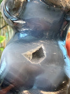 Big Volcano Agate Puppy Crystal Carving (UV Reactive)