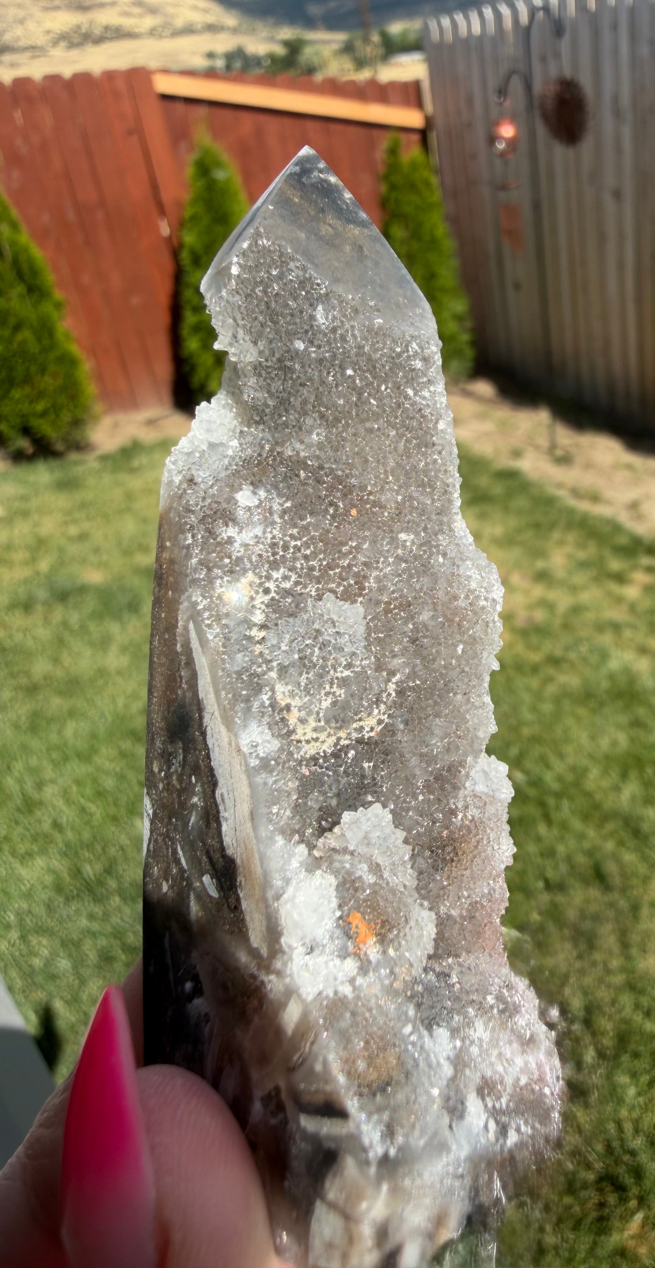 Sphalerite Druzy Tower - Sparkly Crystal Point - 3.25" Tall