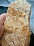 VIBRANT Large Raw Orange Calcite Mineral Specimen - Natural Display Piece