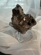 Natural Smoky Quartz Crystal Cluster on Stand