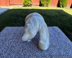 Large Mexican Onyx Hand Carved Bear Figurine 6.3" - Banded Stone Sculpture