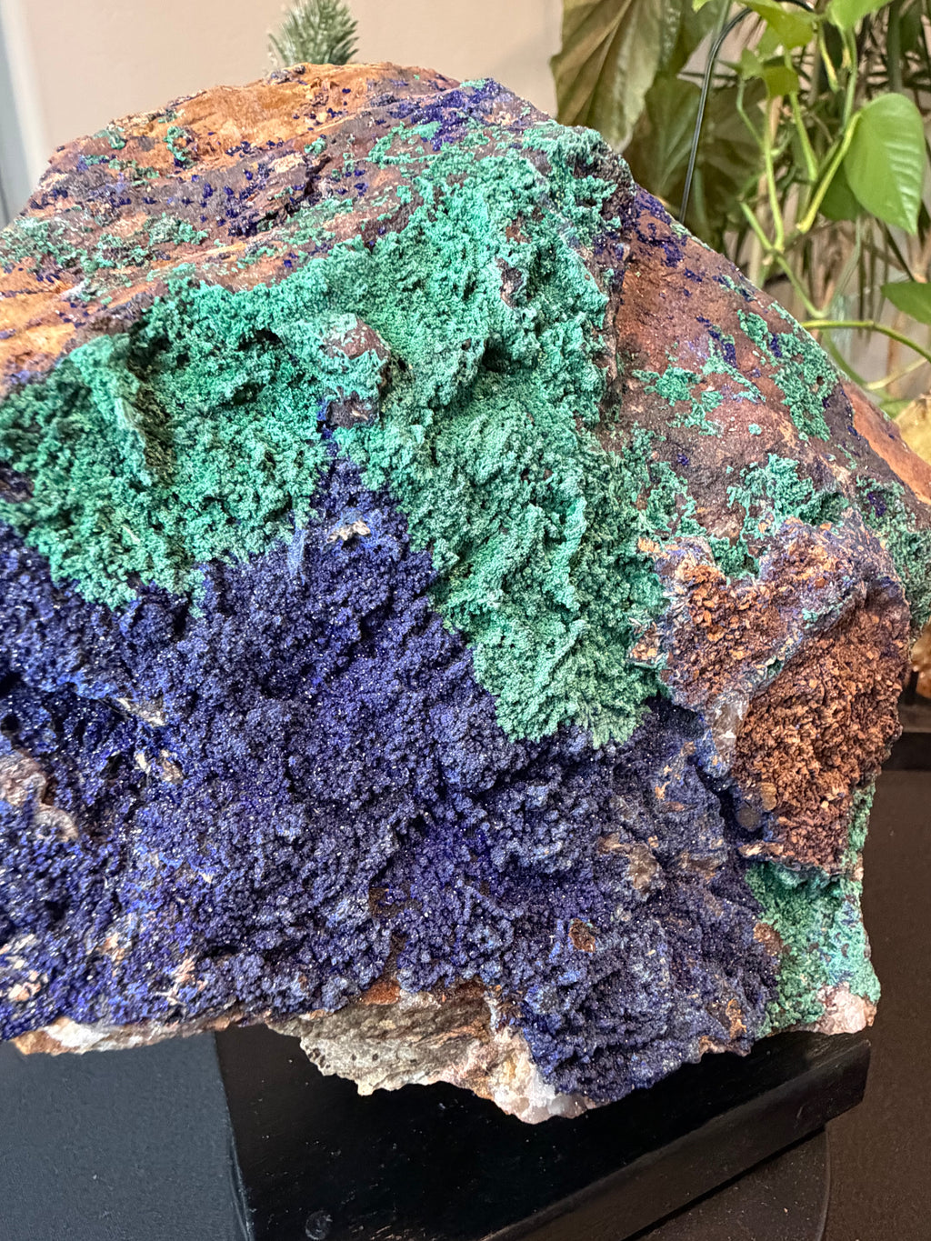 Large Azurite & Malachite Specimen on Stand