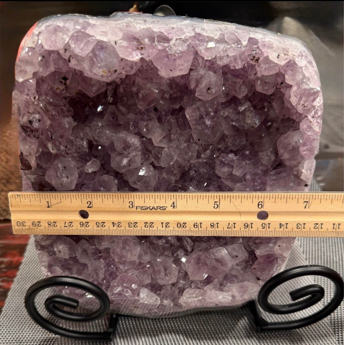 Gorgeous Natural Extra Large Purple Amethyst Display Slab with Coaxinite Inclusions- Statement Piece