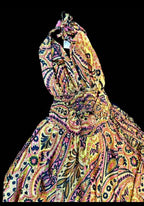 New with Tags Boho Halter Maxi Dress – Paisley Print with Tassels