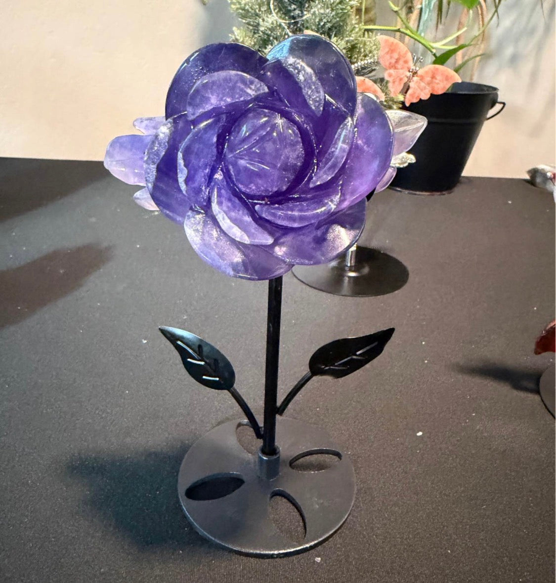Beautiful Fluorite Rose Carving