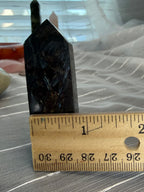 Arfvedsonite Polished Crystal Tower 2.5" - Black Stone with Blue Flash