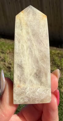 Blue Moonstone Sunstone Crystal Tower Point - Flashy Home Decor