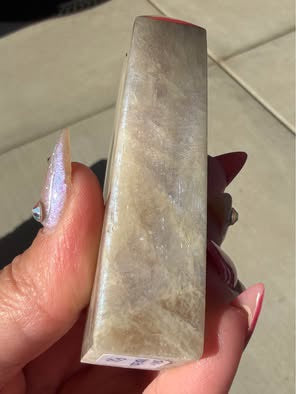 Blue Moonstone Sunstone Crystal Tower Point - Flashy Home Decor