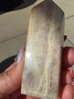 Blue Moonstone Sunstone Crystal Tower Point - Flashy Home Decor
