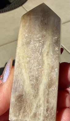 Blue Moonstone Sunstone Crystal Tower Point - Flashy Home Decor
