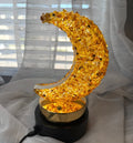 Amber Crystal Moon Lamp - Dimmable