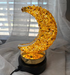 Amber Crystal Moon Lamp - Dimmable