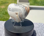 Stunning Zebra Calcite Puffy Heart 3" - Polished Banded Calcite Stone Decor