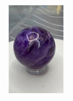 29mm AB Grade Russian Charoite Sphere - Purple Silky Crystal Ball with Stand