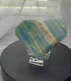 Blue Onyx Faceted Heart Carving