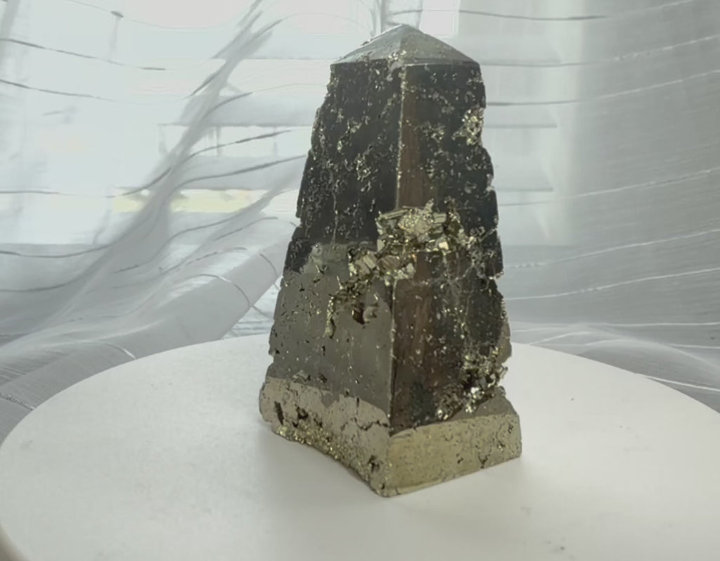 ✨ Natural Peruvian Pyrite Tower/Point – 2.25" Tall, 4.3 oz ✨