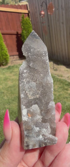 Sphalerite Druzy Tower - Sparkly Crystal Point - 3.25" Tall