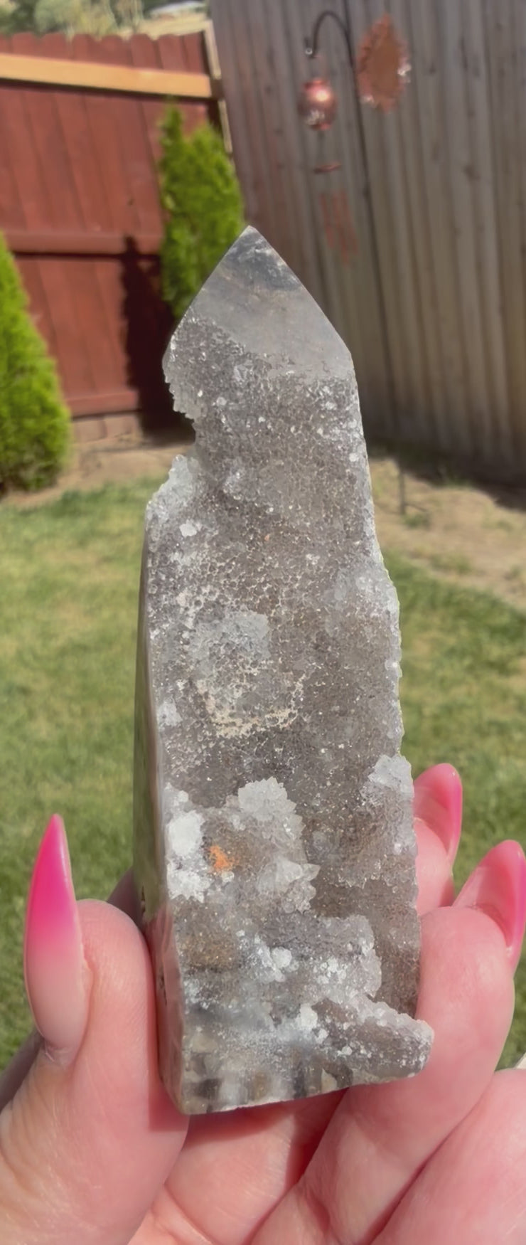 Sphalerite Druzy Tower - Sparkly Crystal Point - 3.25" Tall