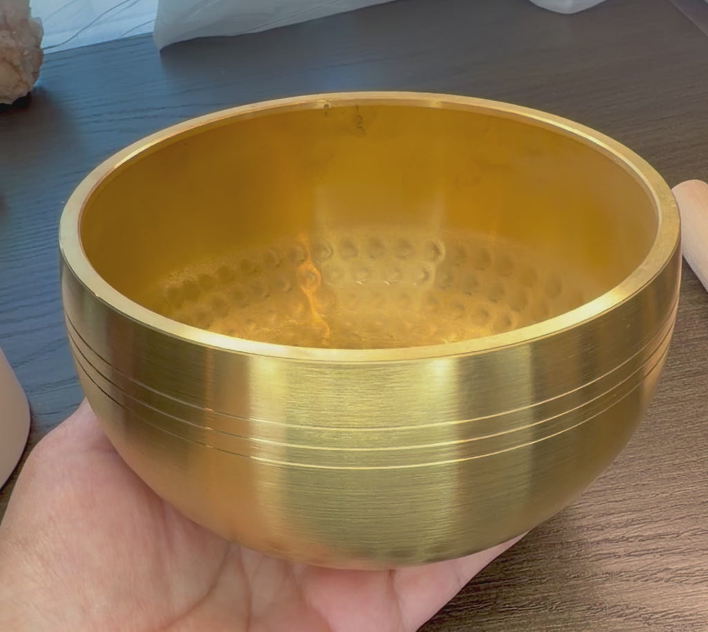 12cm Brass Singing Bowl + Wood Striker - New Sound Bowl Set