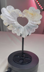 Hematoid Quartz Carved Wings on Stand