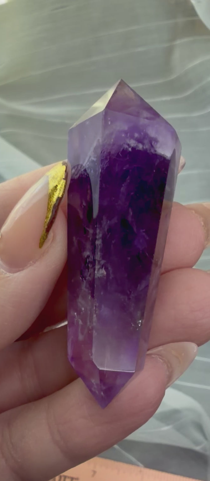 Double Terminated
Phantom Amethyst Crystal Point 2.5" - Polished Quartz