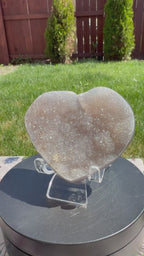 Sparkling Rainbow Amethyst Heart on Stand