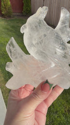 Gorgeous Hand Carved Clear Quartz Bird